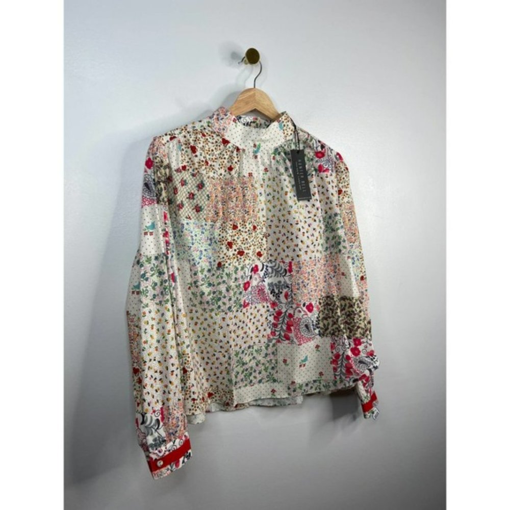 NWOT Hunter Bell Multicolor Patterned Blouse - image 4